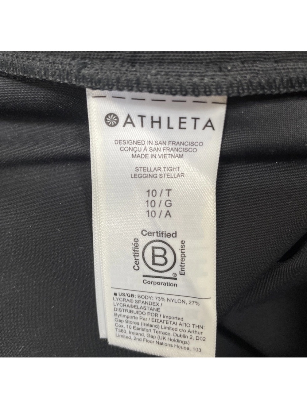 Athleta Womens Stellar Tight Ankle Pants Size 10 Tall Black 982974 Office Work - Picture 5 of 7
